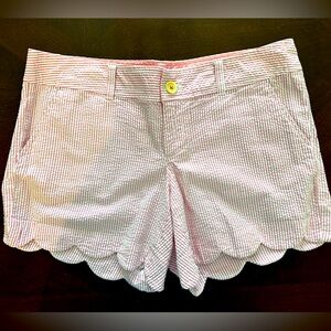 Lilly Pulitzer Pink scallop seersucker shorts